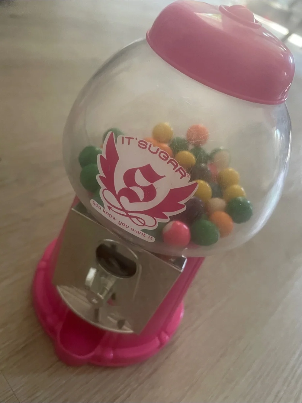 Sugar Pink Mini Candy or Gumball Dispenser | 8 Inches Tall